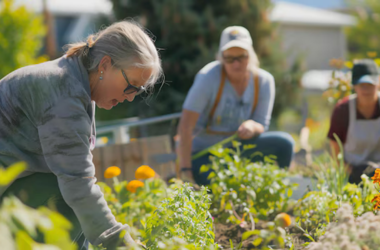 people gardening people gardening